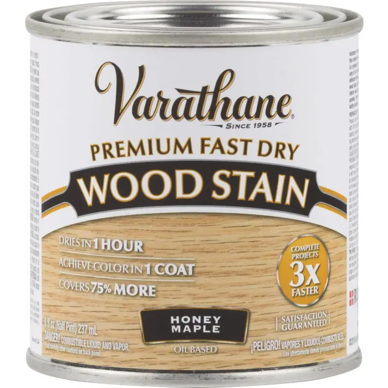 Varathane Fast Dry Honey Maple Urethane Modified Alkyd Interior Wood Stain, 1/2 Pt. 1