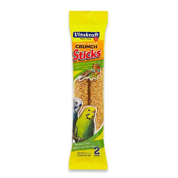 Vitakraft Parakeet Crunch Sticks With Whole Grains & Honey 2.11 Oz 2 Pack 1