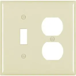 Wall Plate, 1-Toggle & 1-Duplex, Urea, Ivory 1