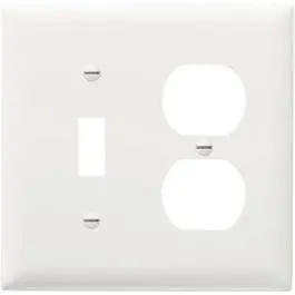 Wall Plate, 1-Toggle & 1-Duplex, Urea, White 1