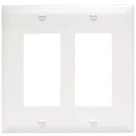 Wall Plate, 2 Decorator Opening, Urea, White 1