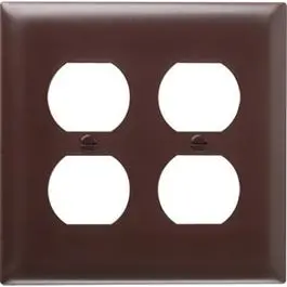 Wall Plate, 2-Duplex, Urea, Brown 1