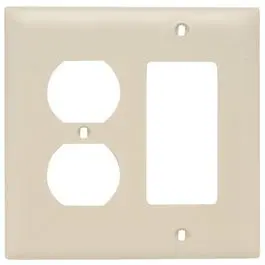 Wall Plate, 2-Gang, Decorator & Duplex, Ivory Nylon 1