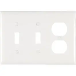 Wall Plate, 2-Toggle & 1-Duplex, Urea, White 1