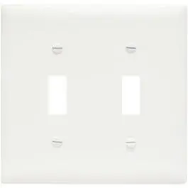 Wall Plate, 2-Toggle Opening, Urea, White 1