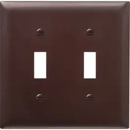 Wall Plate, 2-Toggle, Urea, Brown 1