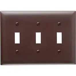 Wall Plate, 3-Toggle Opening, Urea, Brown 1