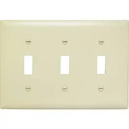 Wall Plate, 3-Toggle, Urea, Ivory 1