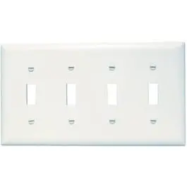 Wall Plate, 4-Toggle Opening, Urea, White 1