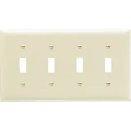 Wall Plate, Ivory 4-Toggle, Urea, Ivory 1