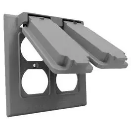 Weatherproof Flip Cover, Double Gang, Gray 1