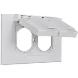 Weatherproof Horizontal Flip Cover, Single Gang, White 1
