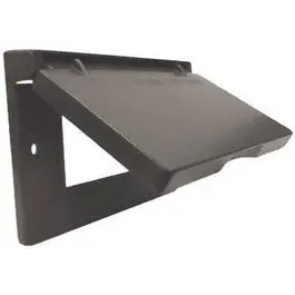 Weatherproof Horizontal Gfi Flip Cover, Single Gang, Bronze 1