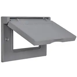 Weatherproof Horizontal Gfi Flip Cover, Single Gang, Gray 1