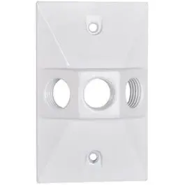 Weatherproof Rectangular Lampholder Cover, White 1