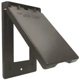 Weatherproof Vertical Gfi Flip Cover, Single Gang, Bronze 1