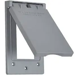 Weatherproof Vertical Gfi Receptacle Flip Cover, Gray 1