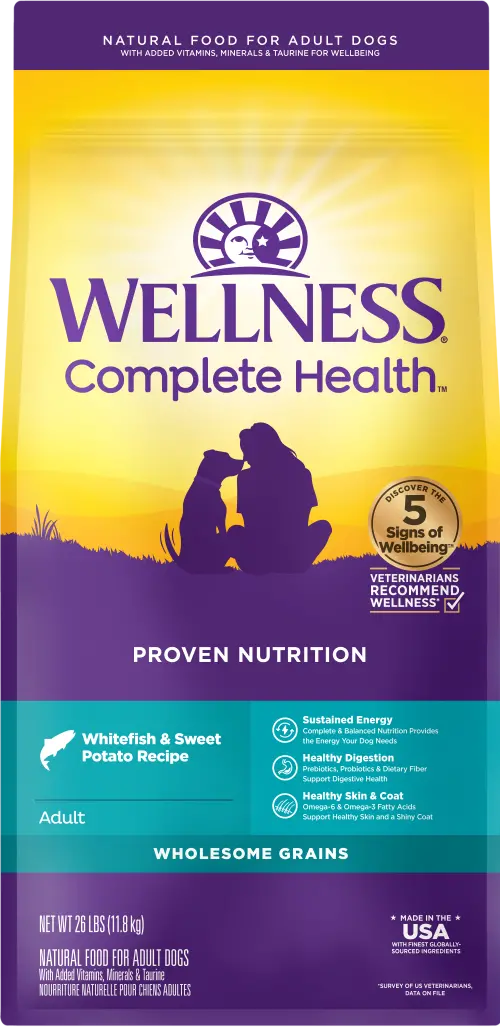 Wellness Complete Health Grained Whitefish & Sweet Potato Recipe Dry Dog Food 1