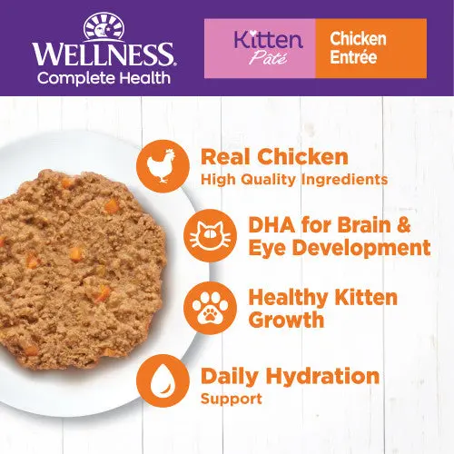 Wellness Complete Health Kitten Chicken Pate Canned Wet Food 1