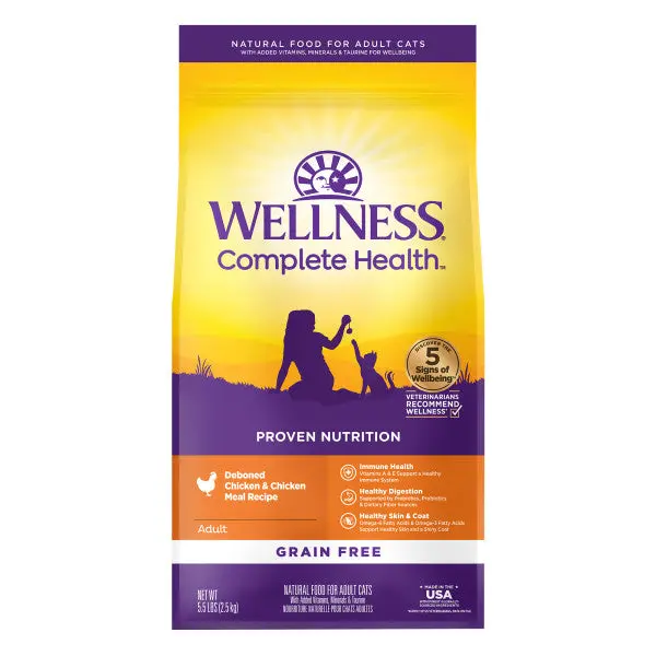Wellness Complete Health Natural Adult Grain Free Deboned Chicken And Chicken Meal Dry Cat Food 1