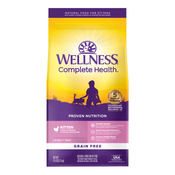 Wellness Complete Health Natural Kitten Grain Free Deboned Chicken And Chicken Meal Dry Cat Food 1