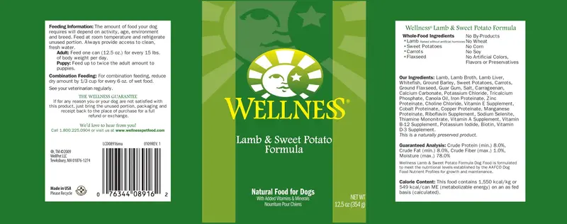 Wellness Complete Health Natural Lamb And Sweet Potato Recipe Wet Canned Dog Food 2