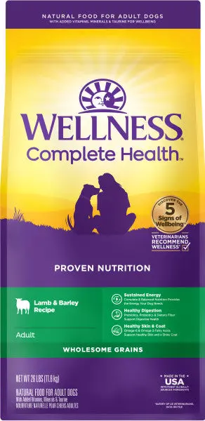 Wellness Complete Health Natural Lamb & Barley Recipe Dry Dog Food 1