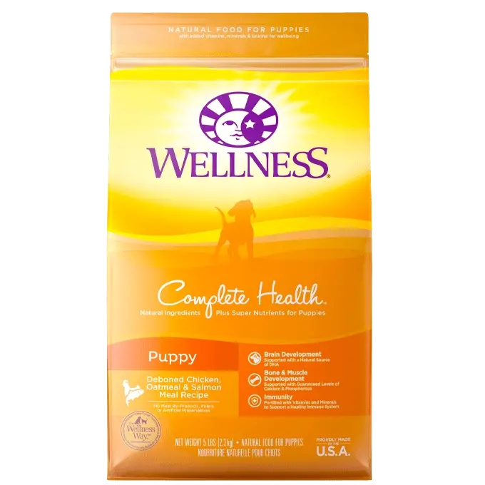 Wellness Complete Health Natural Puppy Chicken, Oatmeal And Salmon Meal Recipe Dry Dog Food 1