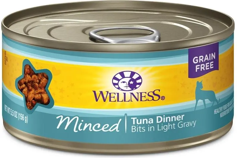 Wellness Grain Free Natural Minced Tuna Dinner Canned Cat Food 1
