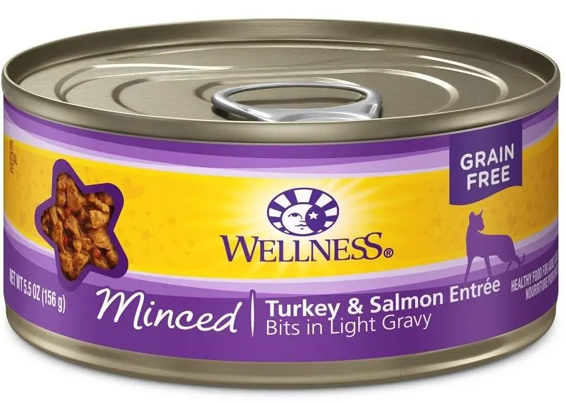 Wellness Grain Free Natural Minced Turkey And Salmon Entree Wet Canned Cat Food 1
