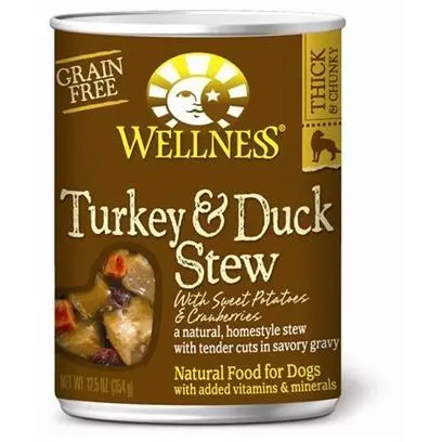 Wellness Grain Free Natural Turkey And Duck Stew With Sweet Potato And Cranberries Wet Canned Dog Food 1