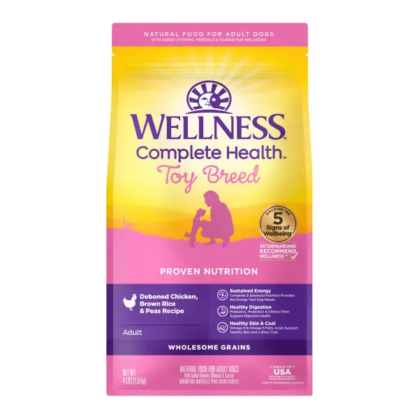 Wellness Toy Breed Complete Health Adult Deboned Chicken, Brown Rice & Peas Recipe Dry Dog Food 1