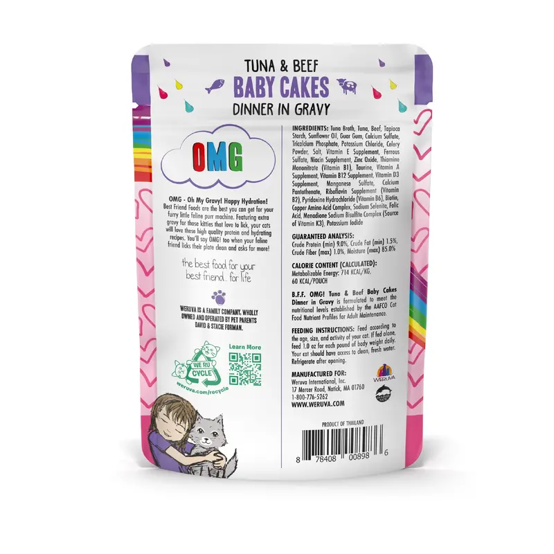 Weruva Bff Tuna & Beef Baby Cakes Recipe Pouches Wet Cat Food 2