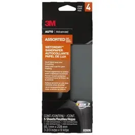 Wet/Dry Sandpaper, 5-Piece, 3-2/3 X 9-In. 1