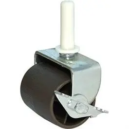 Wheel Stem Caster With Brake, Brown, 2-In., 2-Pk. 1