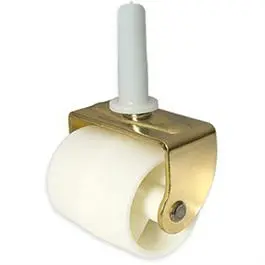 Wheel Stem Caster With Brake, White, 2-In., 2-Pk. 1