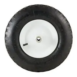 Wheelbarrow Tire + Wheel Assembly, Flat Free, Knobby Tread, 4.80-8 1