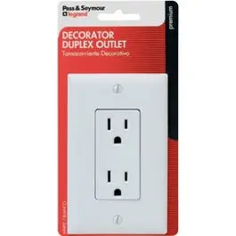 White 2-Pole 3-Wire Grounding  Decorator Duplex Receptacle 1