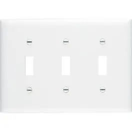 White 3-Toggle Opening Nylon Wall Plate 1
