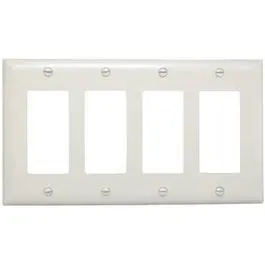 White 4 Decorator Opening Nylon Wall Plate 1