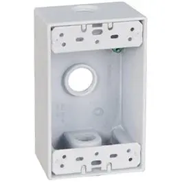 White Weatherproof 1-Gang Rectangular Outlet Box 1