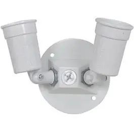 White Weatherproof Double Lampholder 1