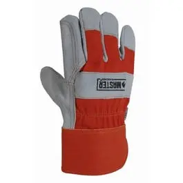 Work Gloves, Double Leather Palm, Canvas Back, Men's Medium 1
