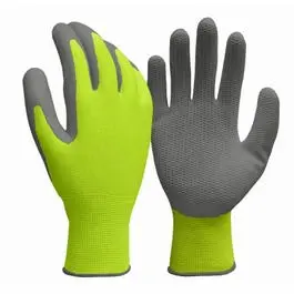 Work Gloves, Latex Honeycomb, Hi-Viz Yellow, Men's Large 1