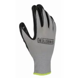 Work Gloves, Nitrile-Coated , Polyester Shell, Black/Gray, Men's Xl 1