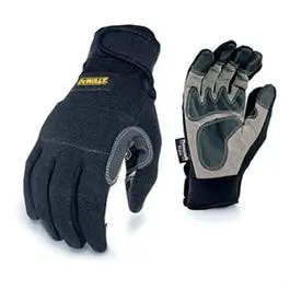Work Gloves, Synthetic Leather Palm, Black, M 1