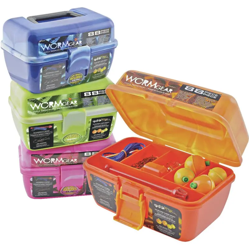 Worm Gear 7-Compartment Tackle Box With Tackle 1