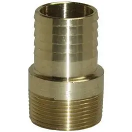 Yellow Brass Threaded Male Adapter, Barbed End, 1.5-In. 1