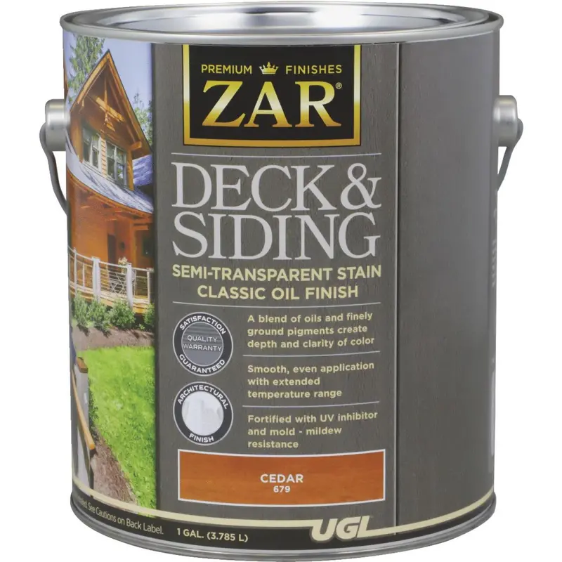 Zar Semi-Transparent Deck And Siding Stain, Cedar, Gallon 1