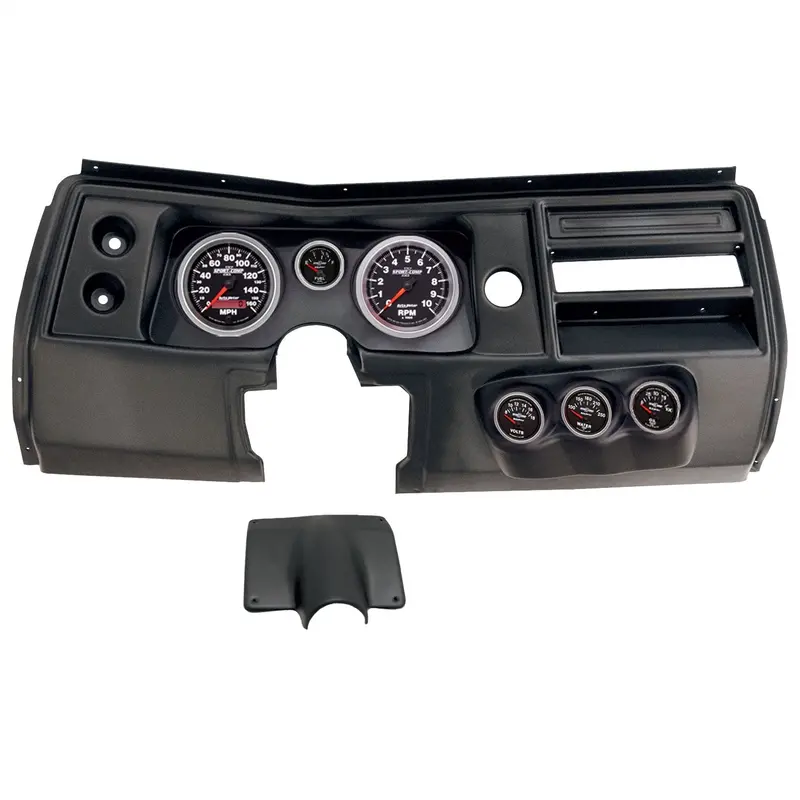 Autometer 2903-12 Direct-Fit Dash Gauge Pod – Dual 5-Inch & Quad 2-1/16-Inch Layout For 1968 Chevy Chevelle (No Vent) 1